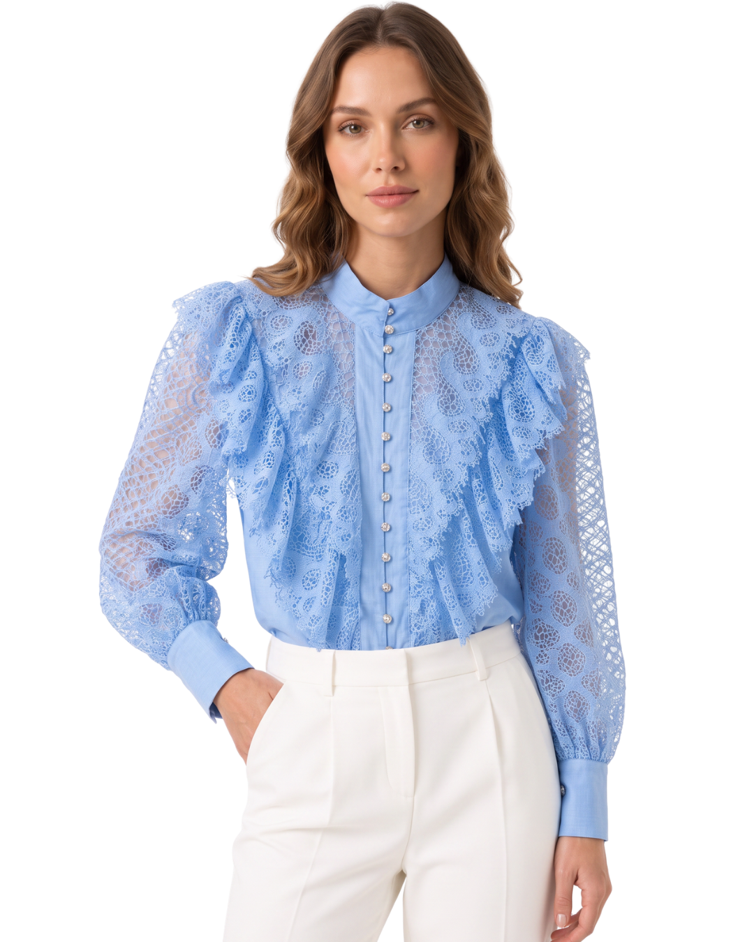 Camisa Renda e Strass