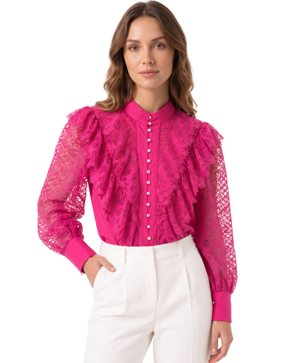 Camisa Renda e Strass