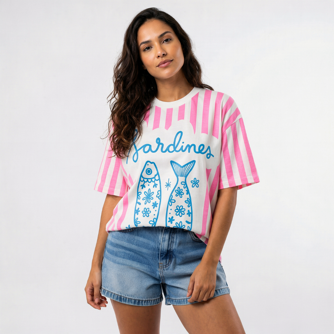 T-shirt - Sardines rosa