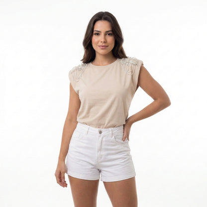 Blusa crystal shoulder