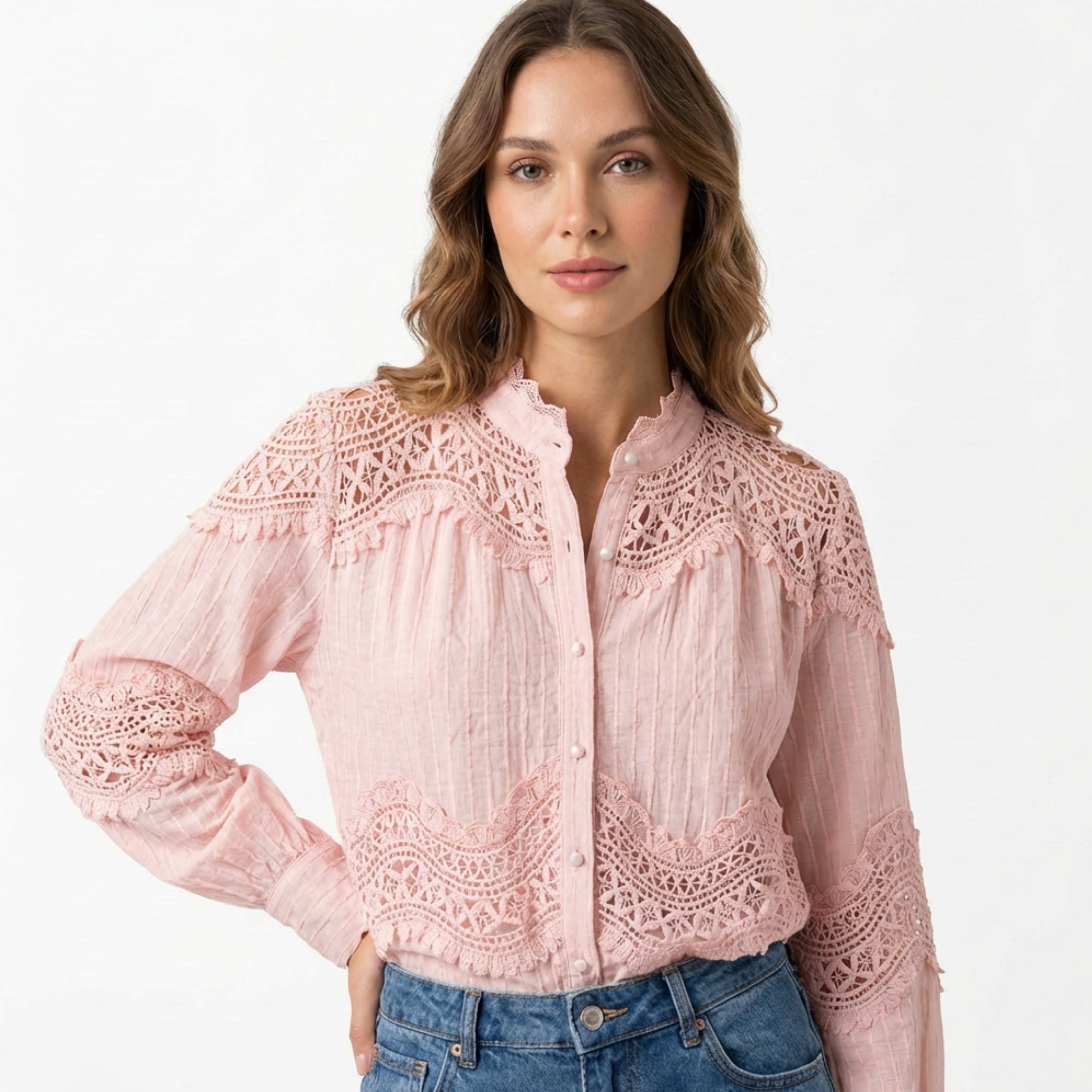 Blusa provence rendada