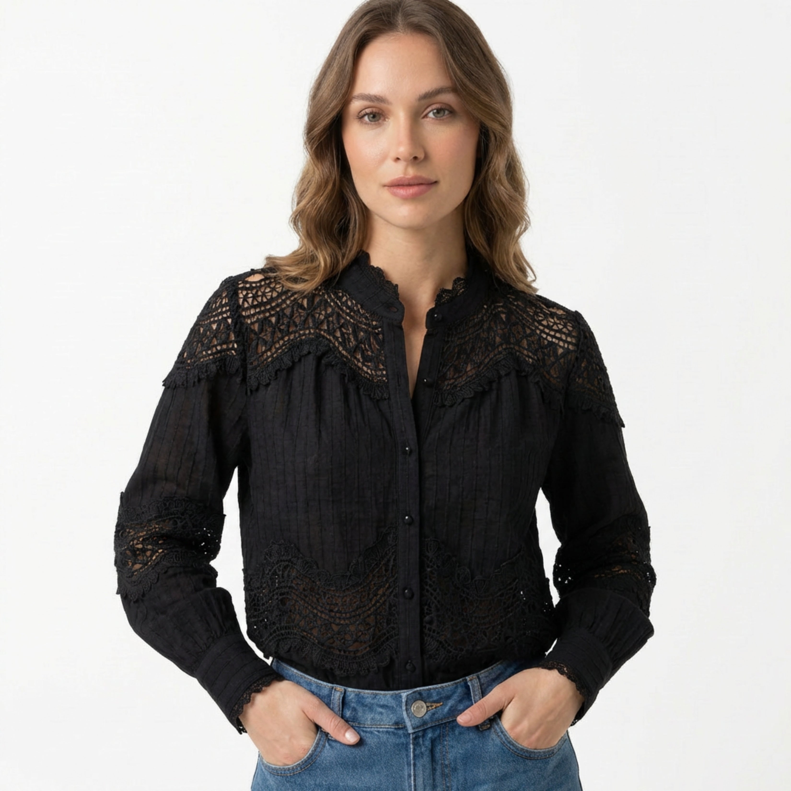 Blusa provence rendada