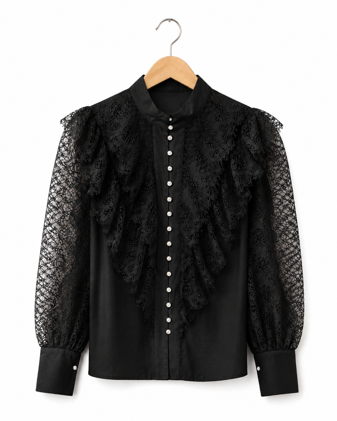 Camisa Renda e Strass