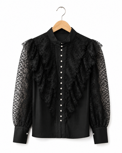 Camisa Renda e Strass