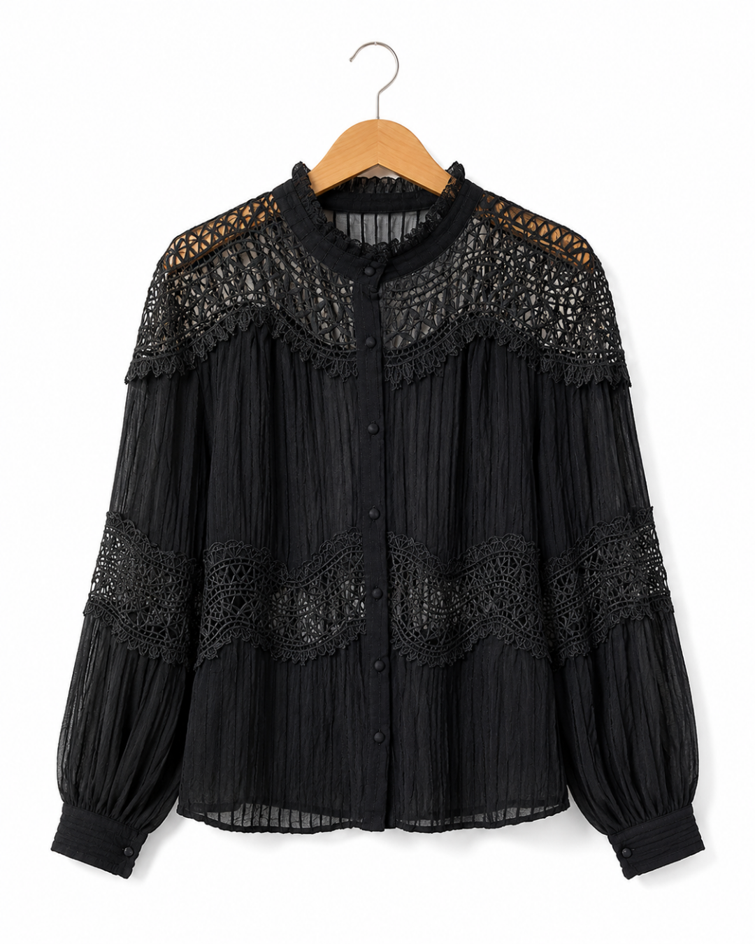 Blusa Sombra e Crochet