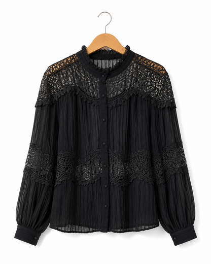Blusa Sombra e Crochet