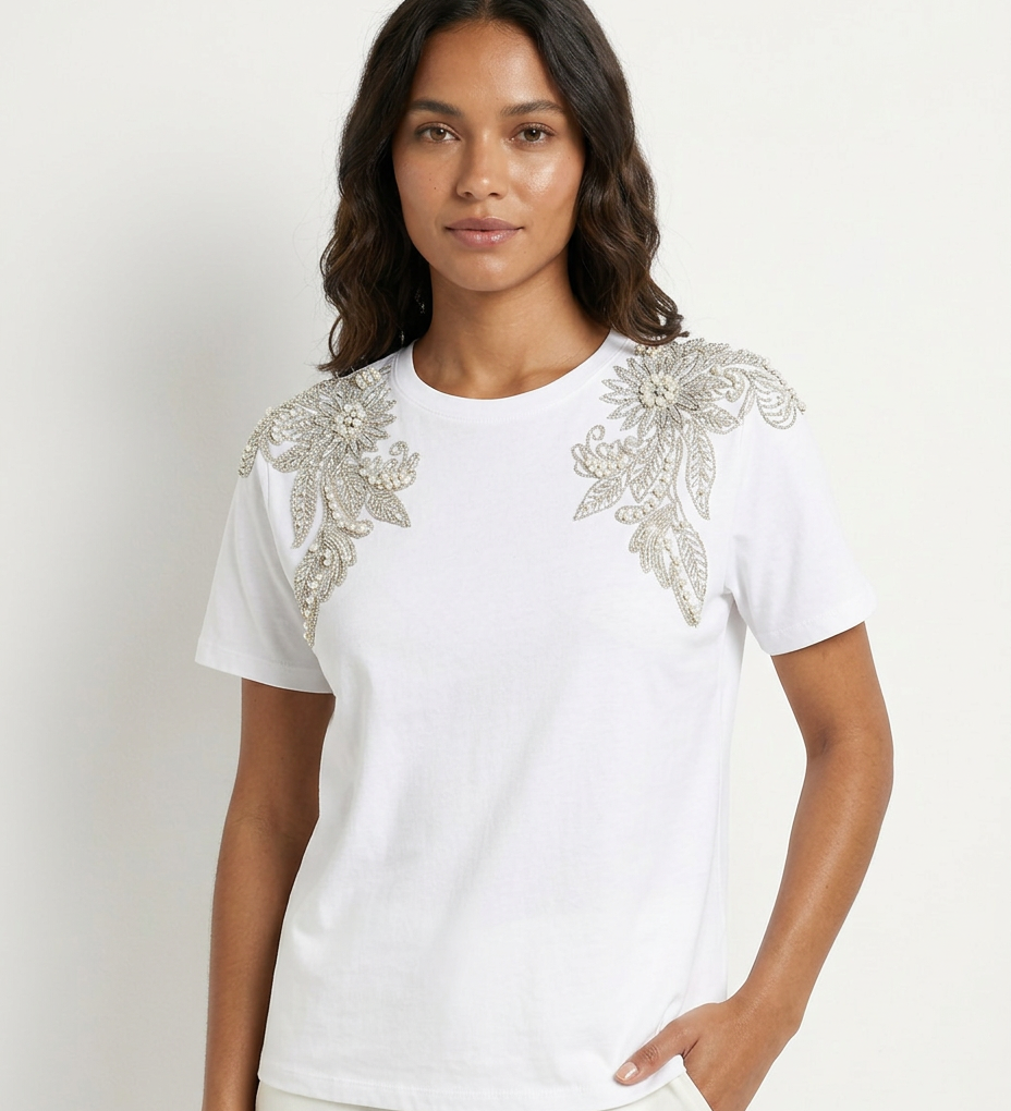 Blusa lumiere bordado duplo