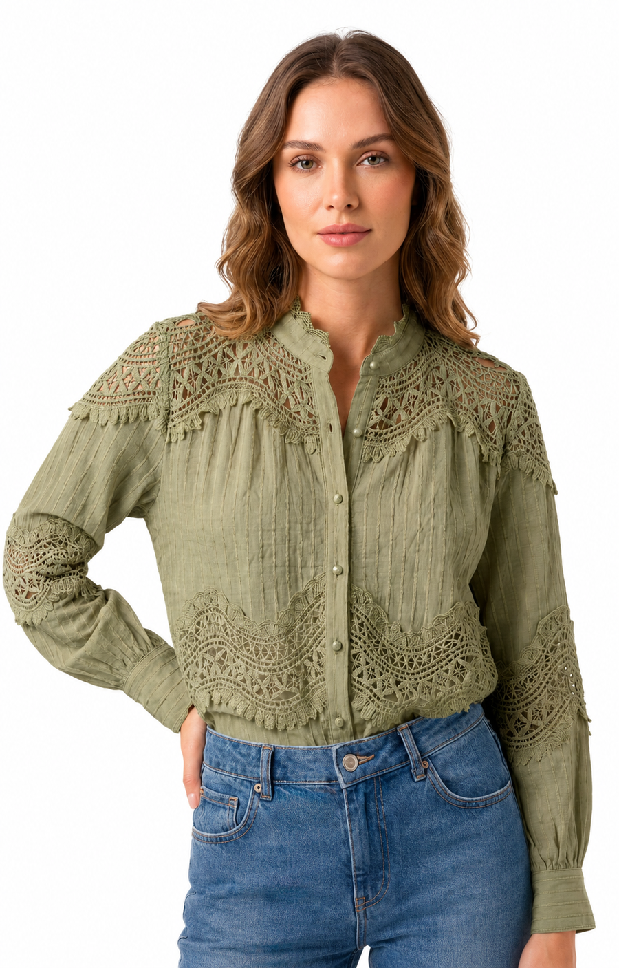 Blusa provence rendada