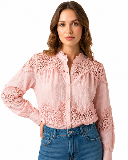 Blusa provence rendada