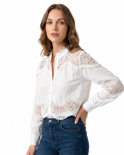 Blusa provence rendada