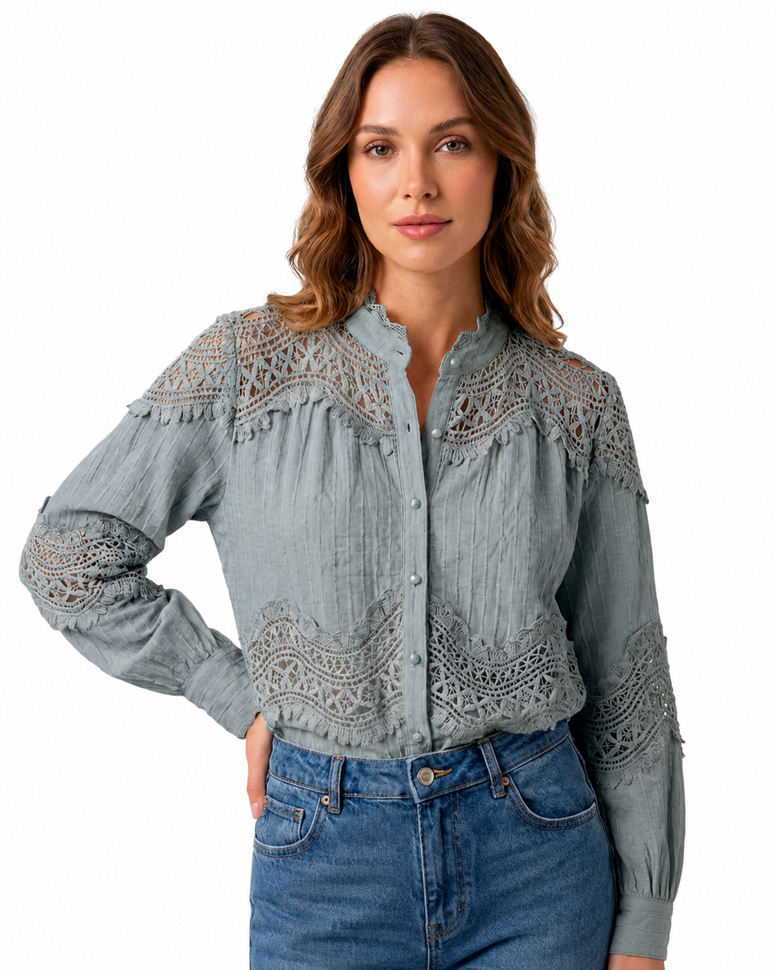 Blusa provence rendada