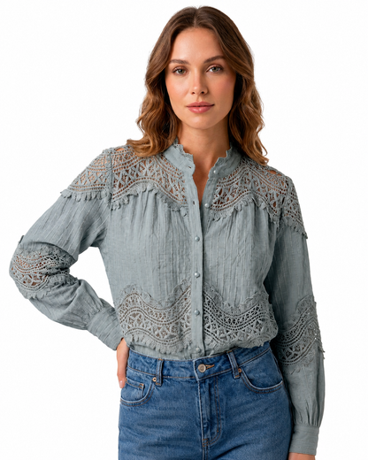 Blusa provence rendada