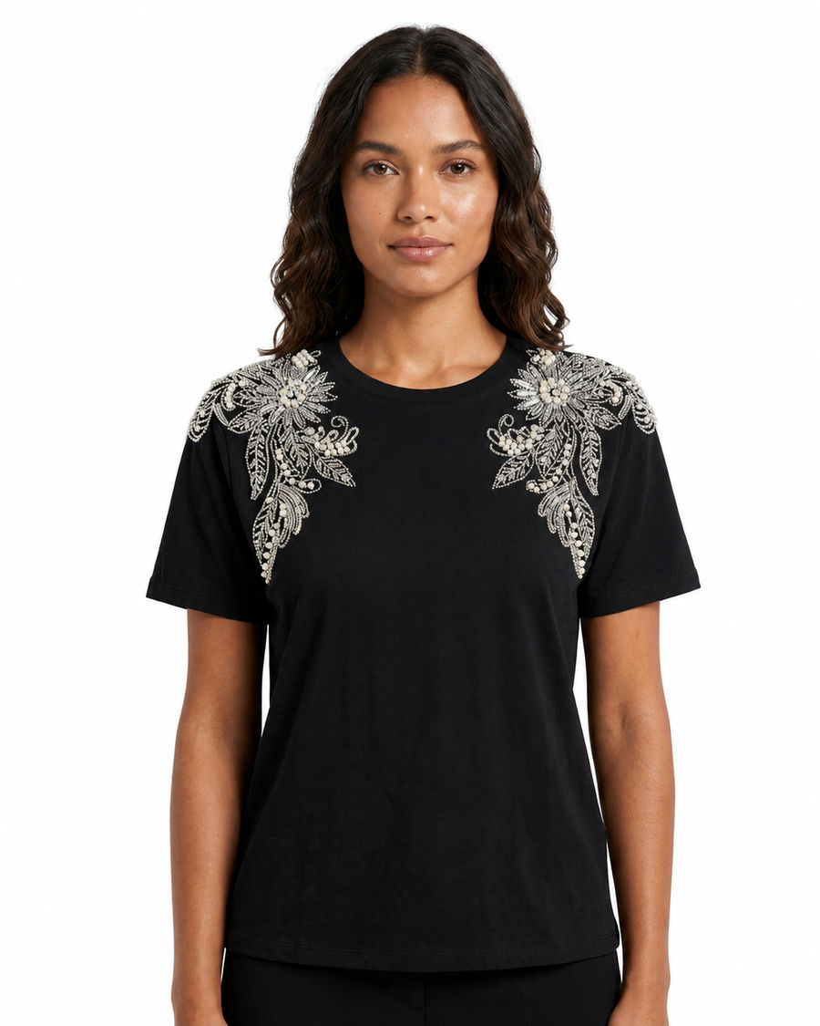 Blusa lumiere bordado duplo