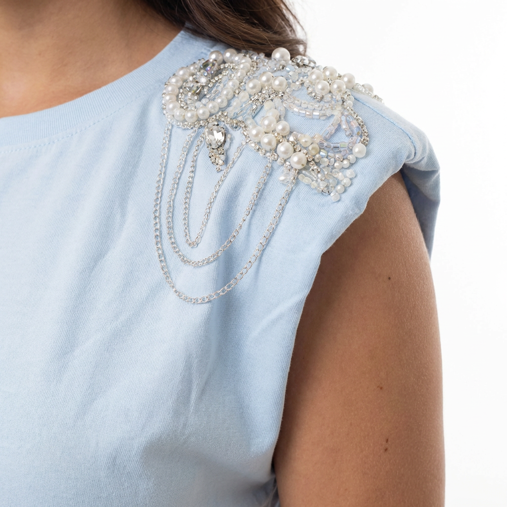 Blusa crystal shoulder